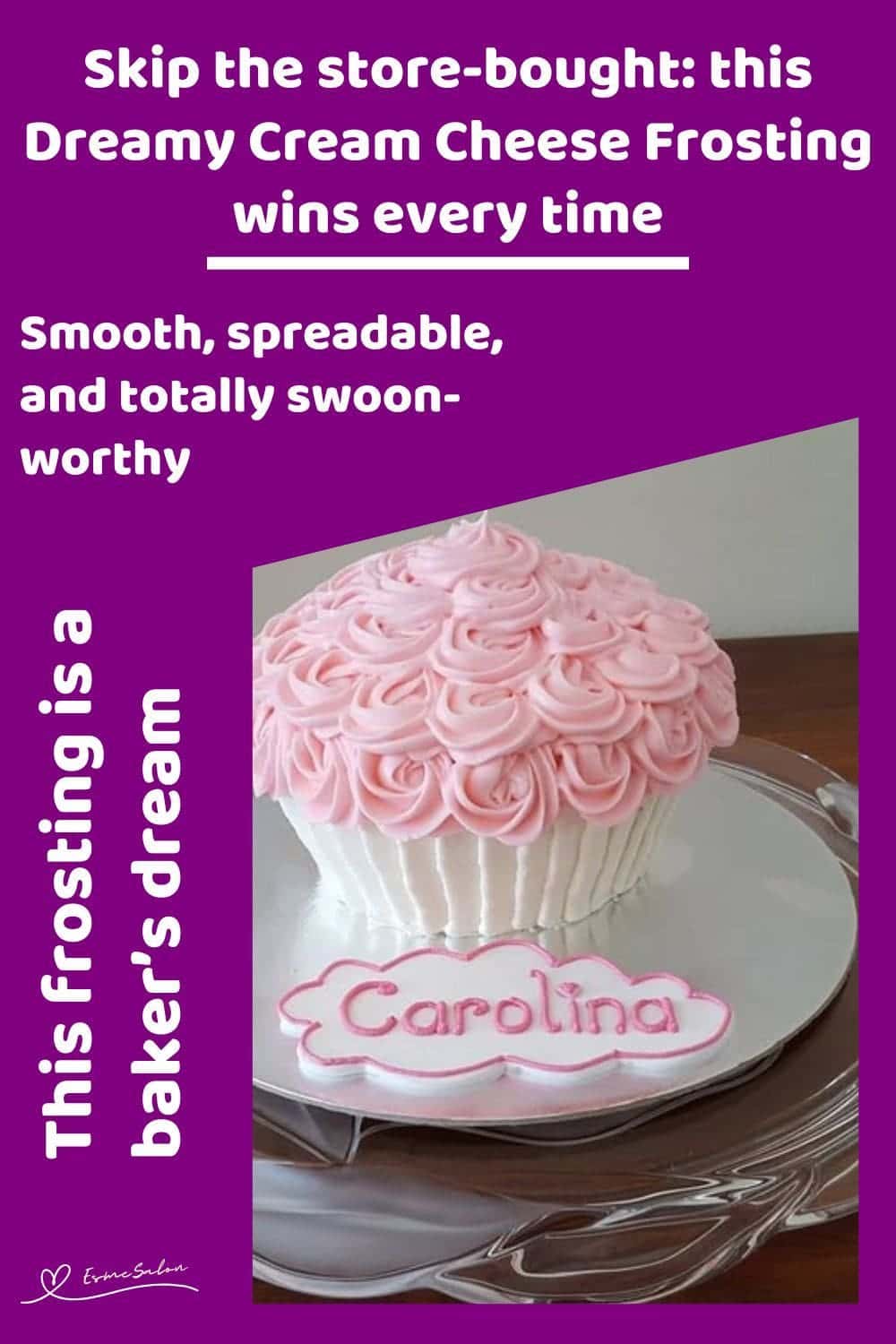 an image of a single cupcake decorated with Dreamy Cream Cheese Frosting