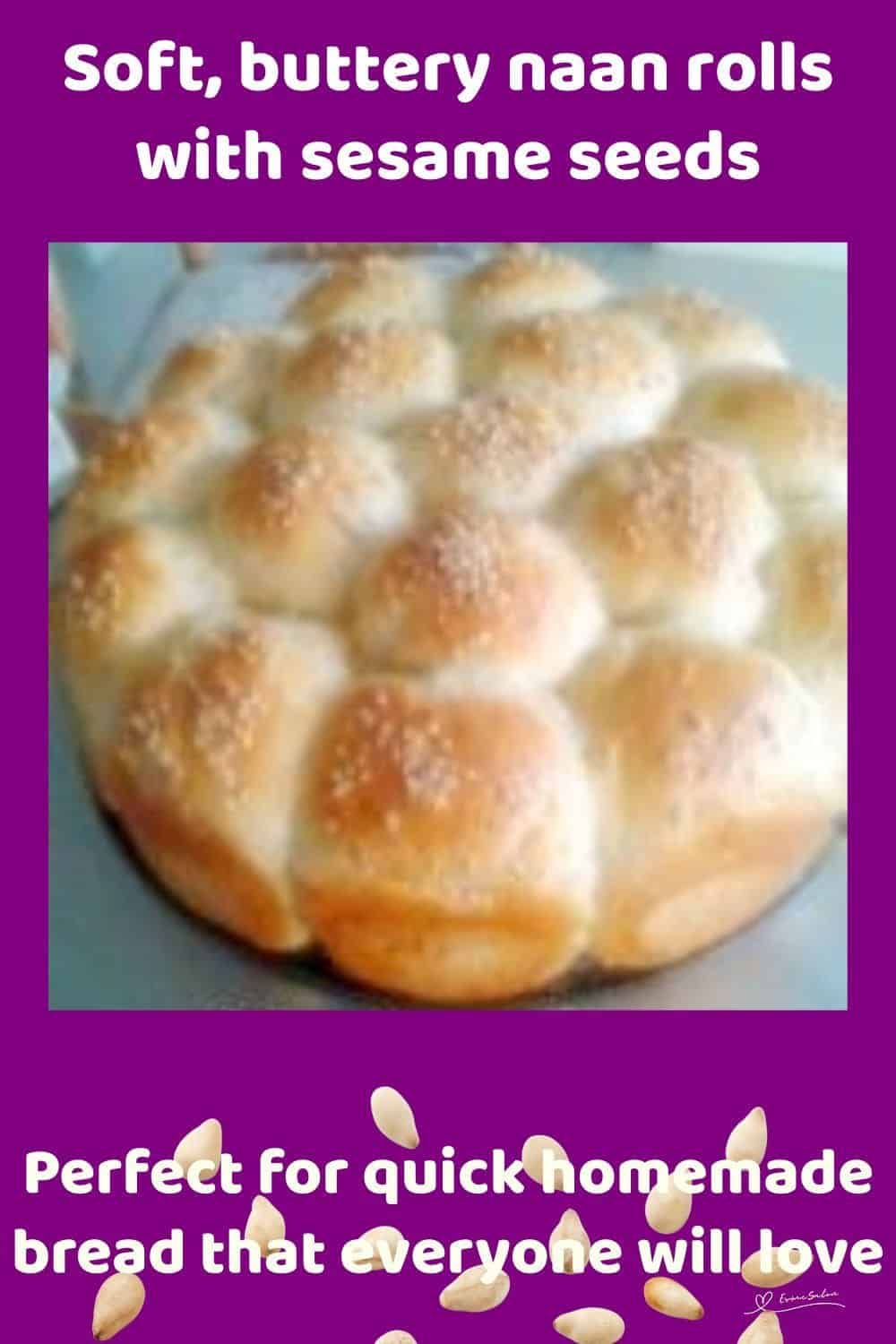 an image of Naan Rolls baked in a round baking pan