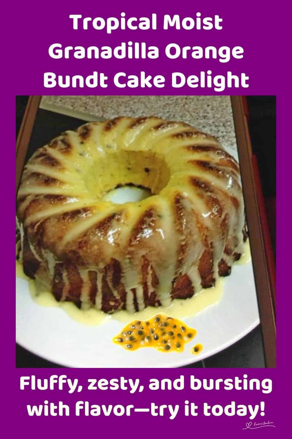 an image of a Moist Granadilla (Passion fruit) Orange Bundt Cake