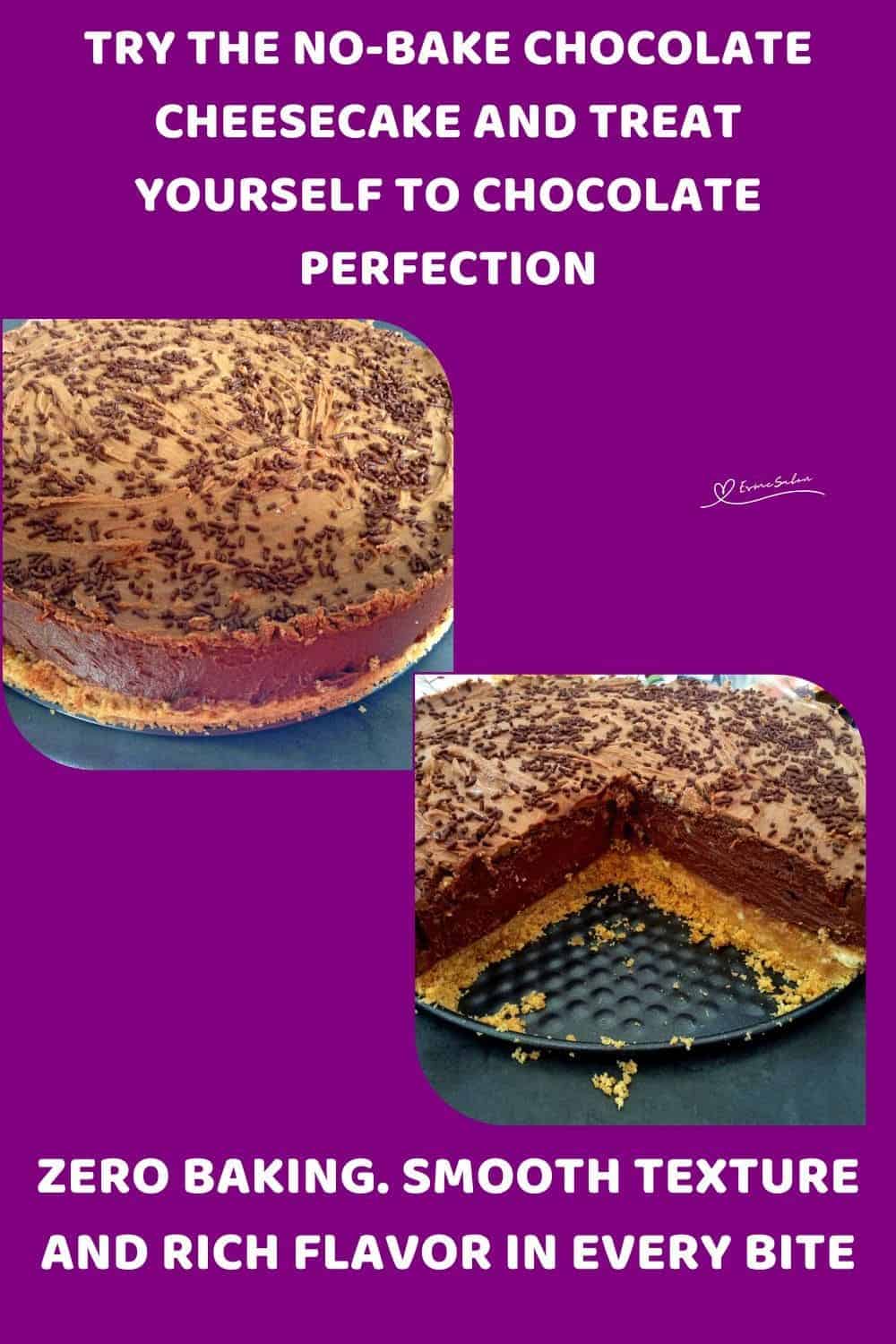 an image of a No-Bake Chocolate Cheesecake