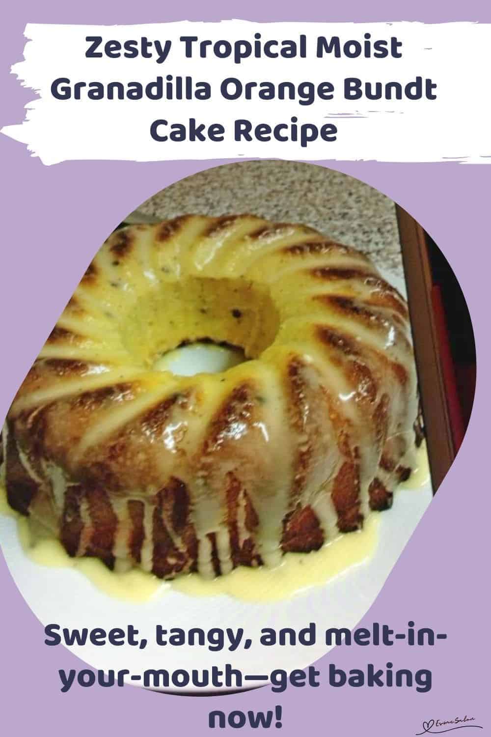 an image of a Moist Granadilla (Passion fruit) Orange Bundt Cake