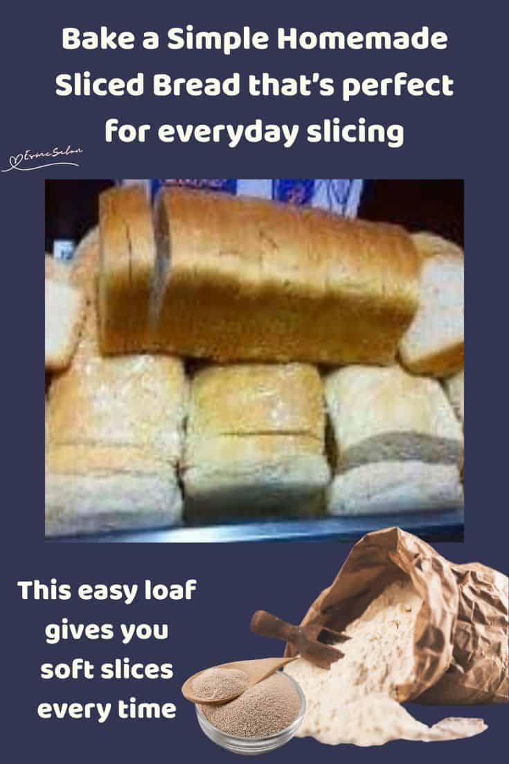 an image of a stack of Simple Homemade Sliced Bread