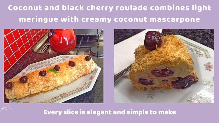 an image of a Coconut and Black Roulade