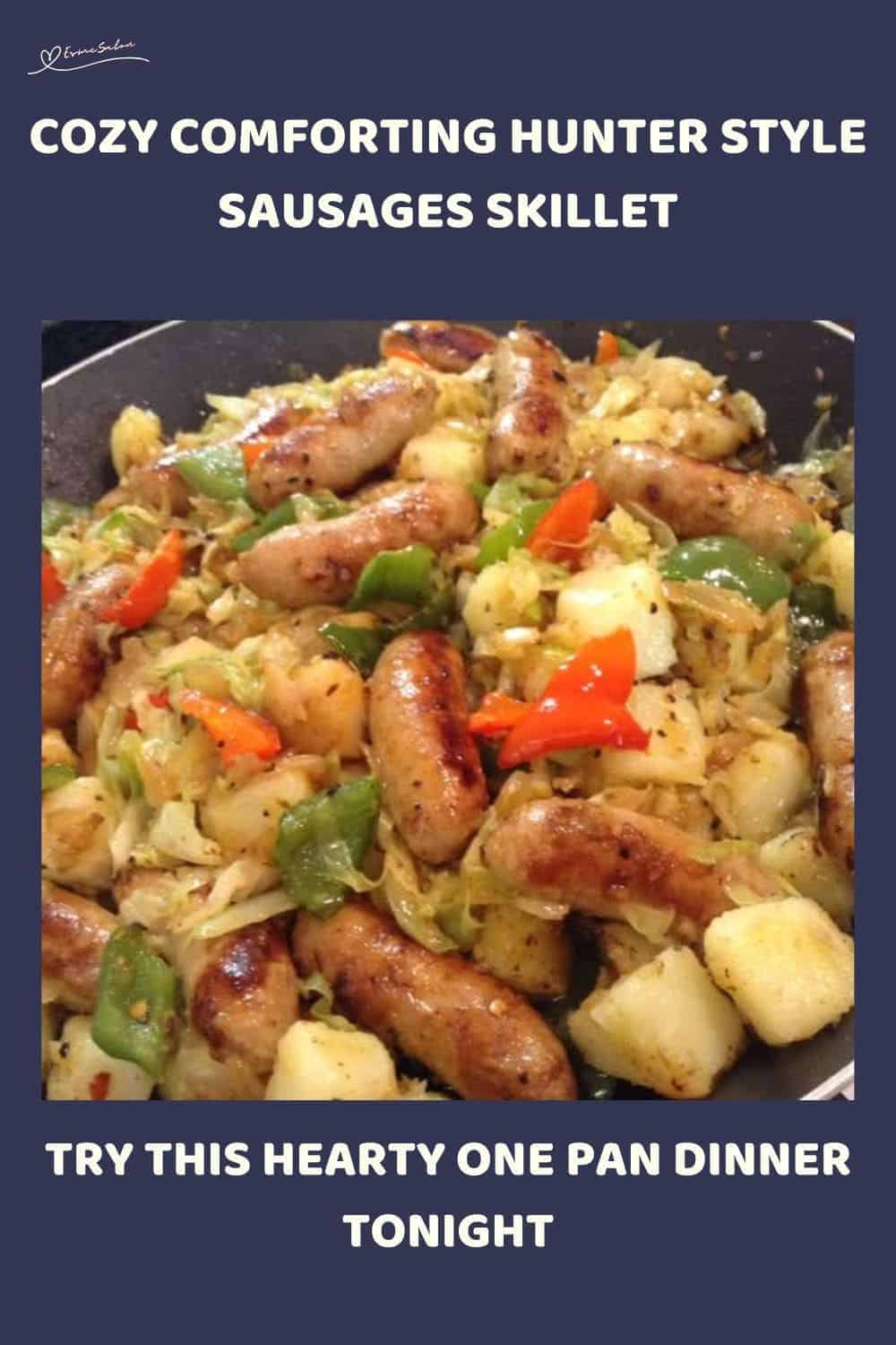 an image of a pan of Comforting Hunter Style Sausages