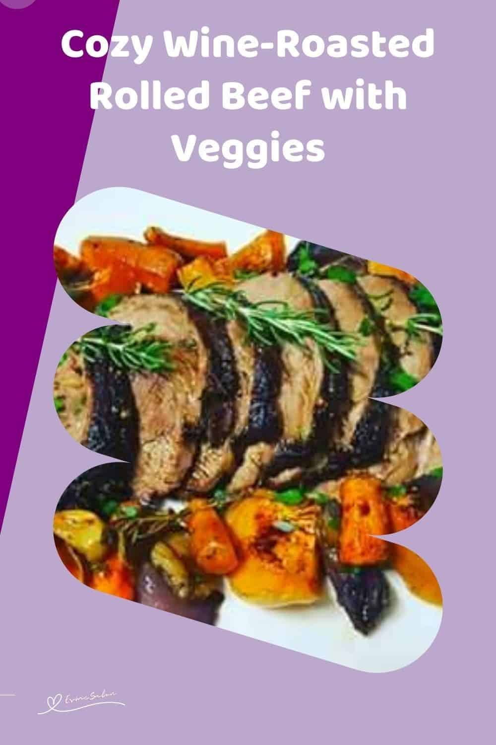 an image of a Rolled Beef with Veggies on the side