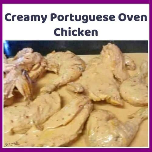 an image of Creamy Portuguese Oven Chicken breast, wing, leg, and thigh pieces