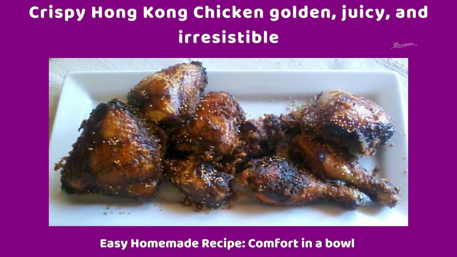 an image of a white platter filled with Crispy Hong Kong Chicken