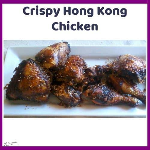 an image of a white platter filled with Crispy Hong Kong Chicken