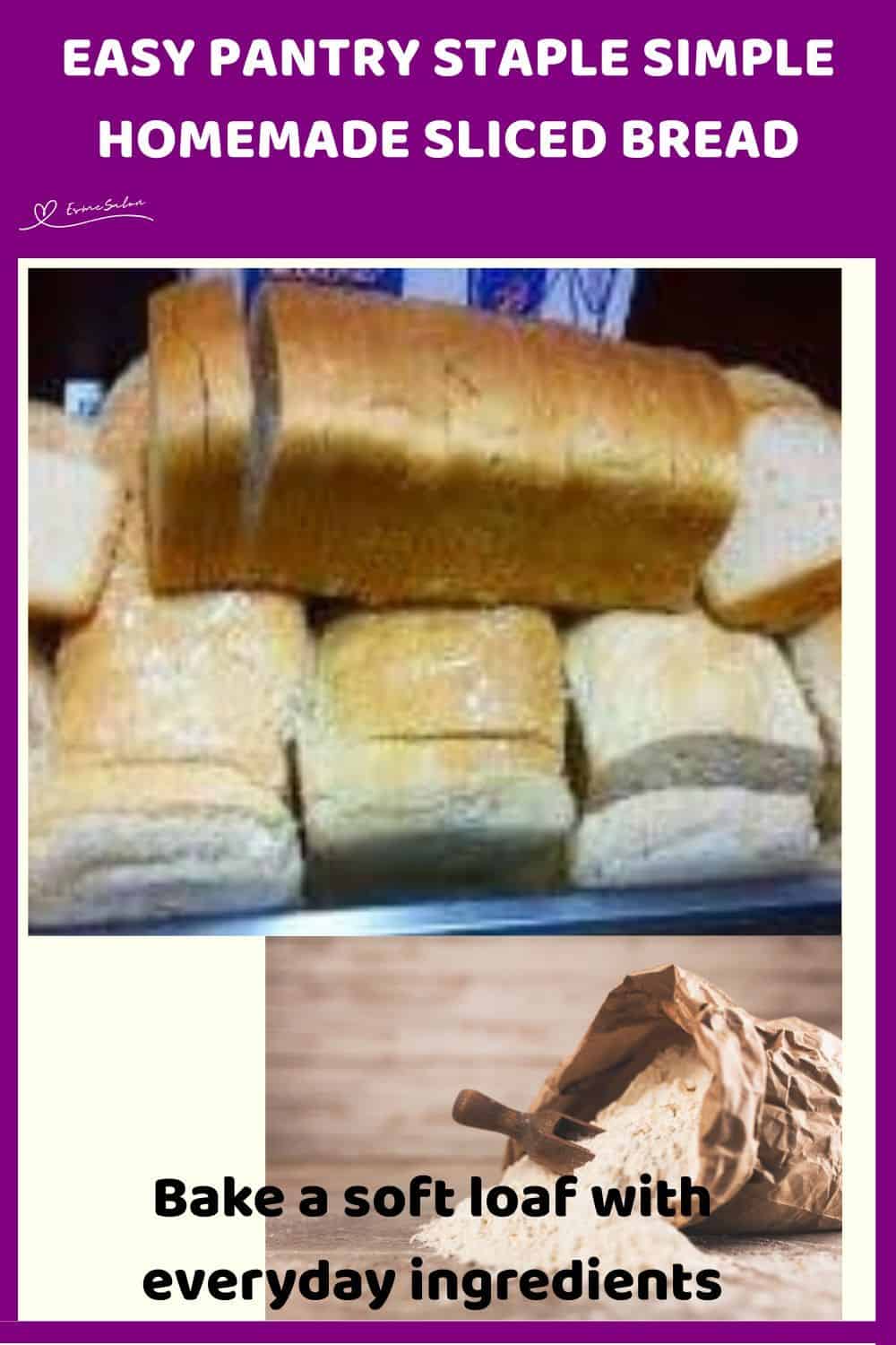 an image of a stack of Simple Homemade Sliced Bread