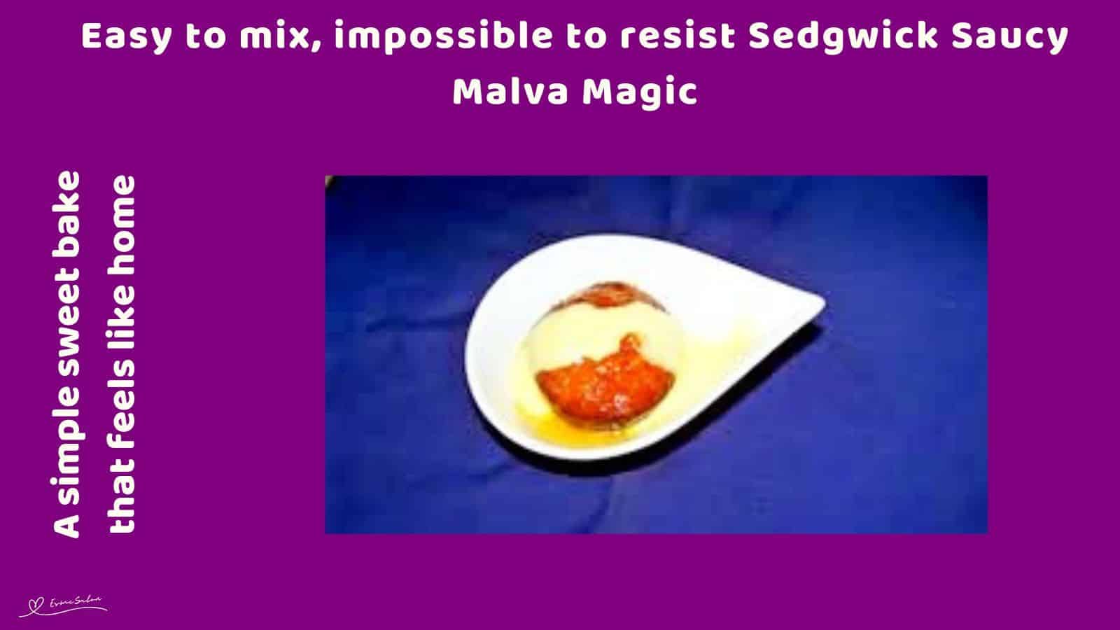 an image of a single serving of Sedgwick Saucy Malva Magic in a fancy white bowl