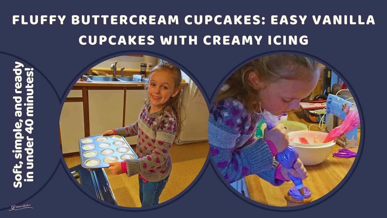 an image of Fluffy Cupcakes with Buttercream frosting