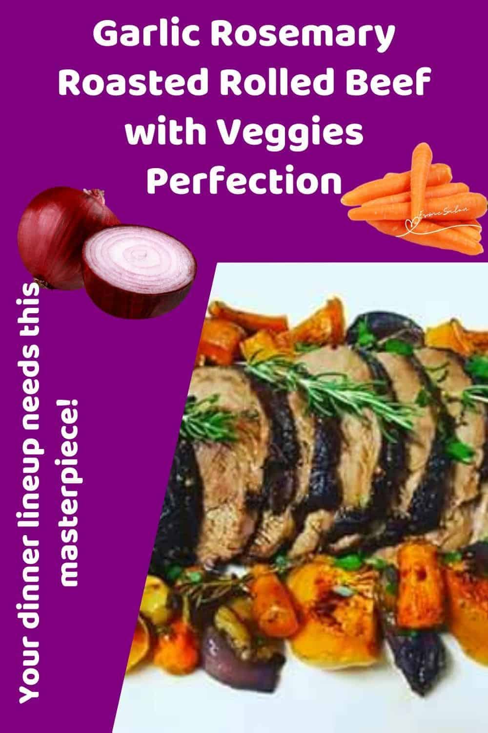 an image of a Rolled Beef with Veggies on the side