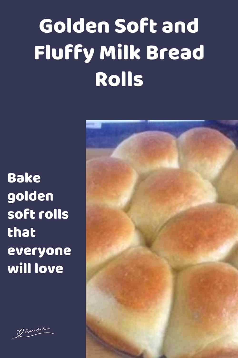 an image of Soft and Fluffy Milk Bread Rolls baked in a round pan