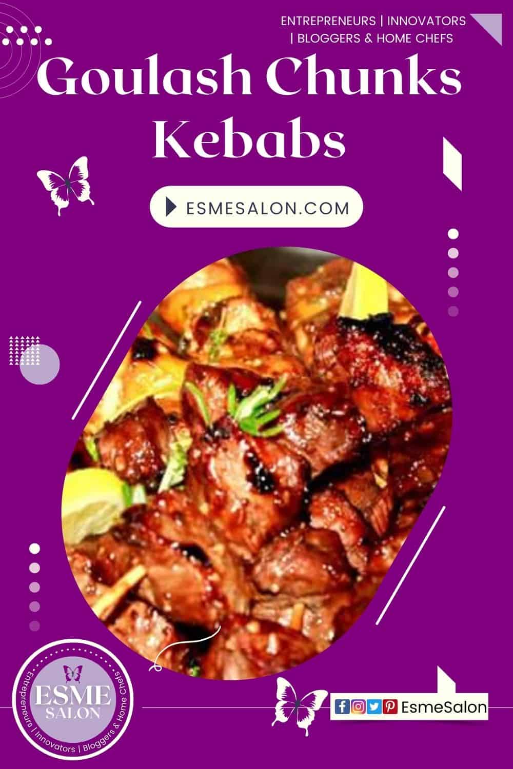 an image of Goulash Chunks Kebabs made on the BBQ