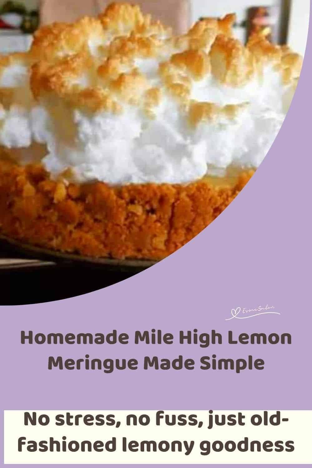 an image of a Mile High Lemon Meringue with tennis biscuit base