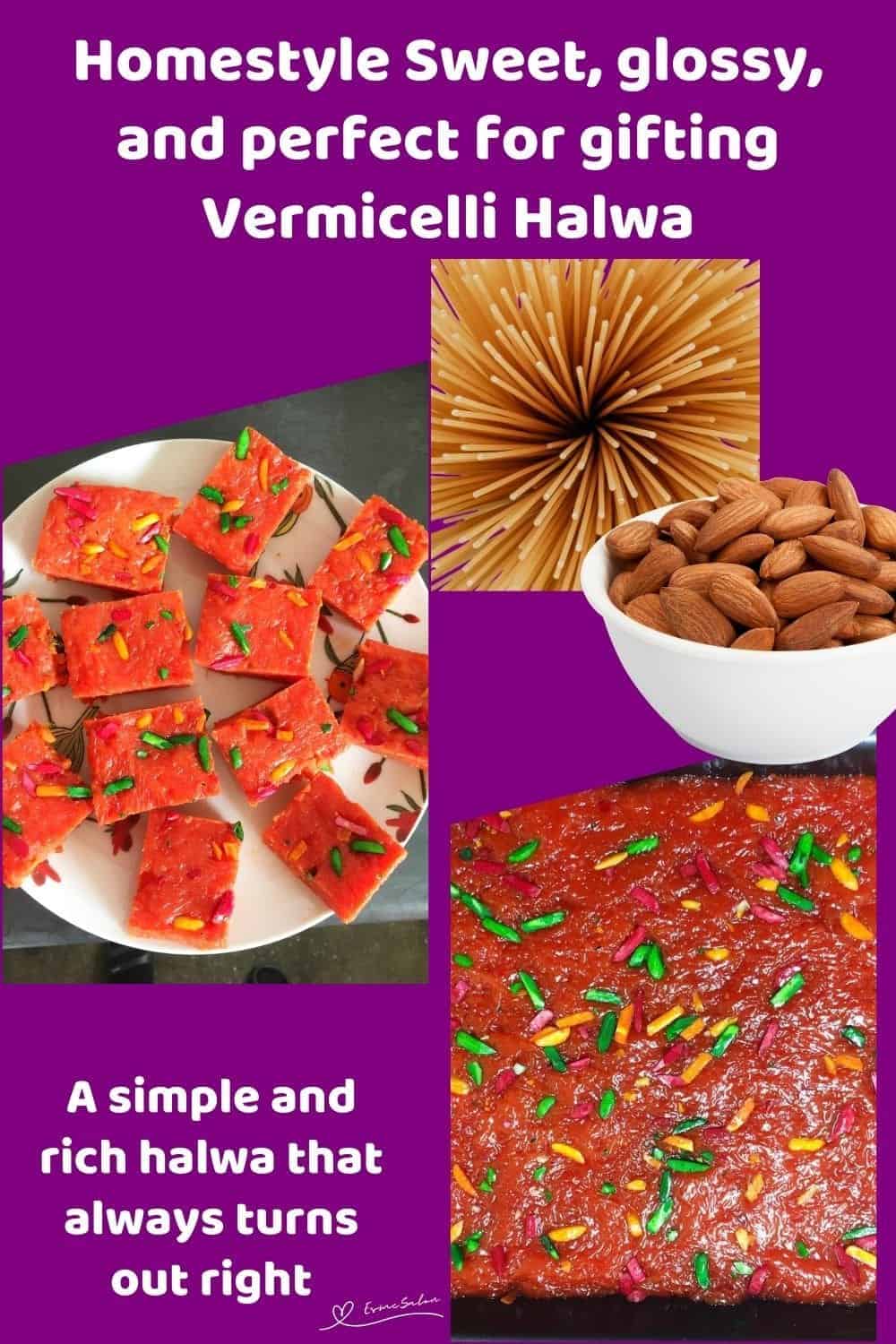 an image of Vermicelli Halwa with coloured nibs