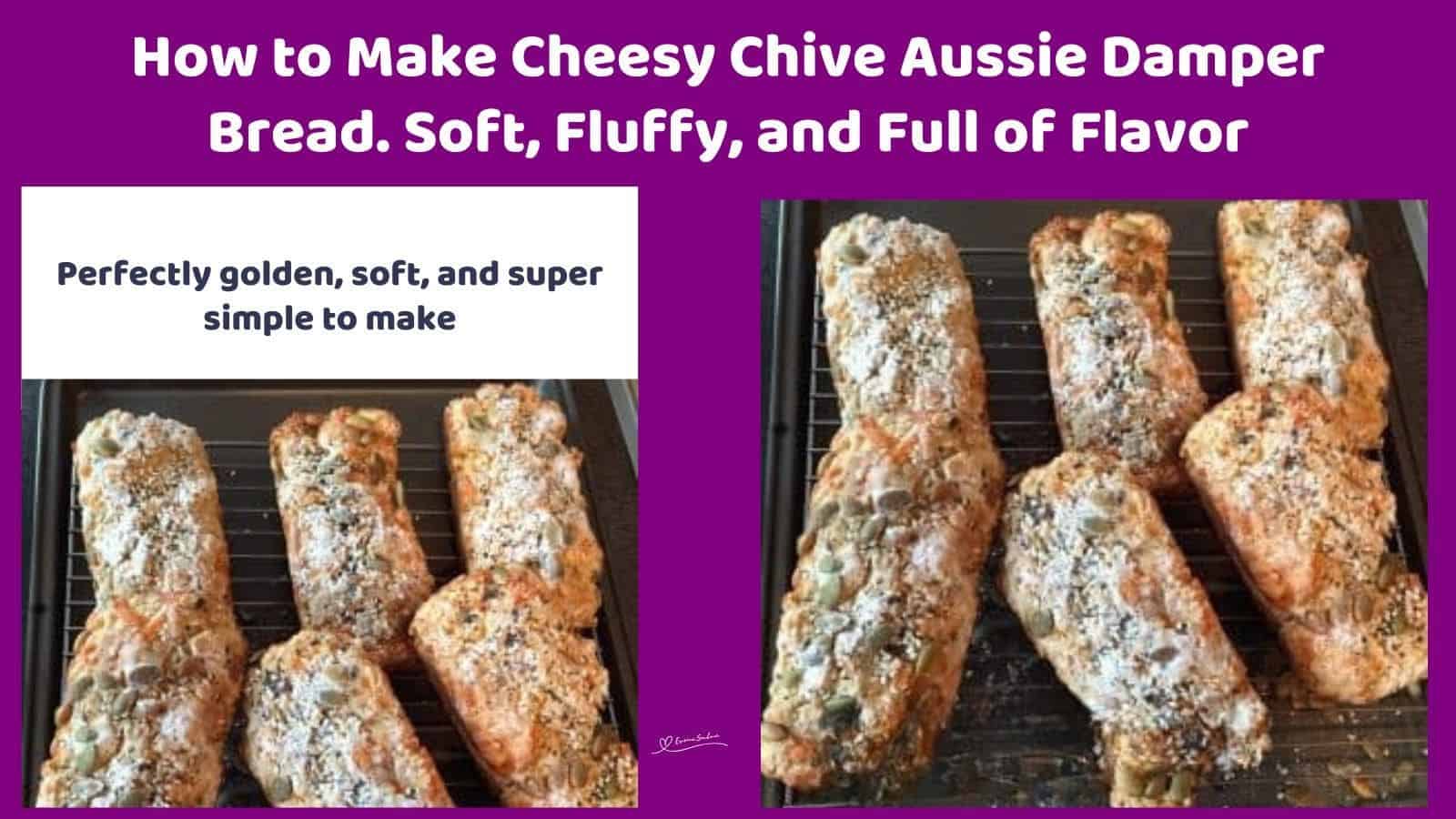 an image of Cheesy Chive Aussie Damper Bread on a cooling rack