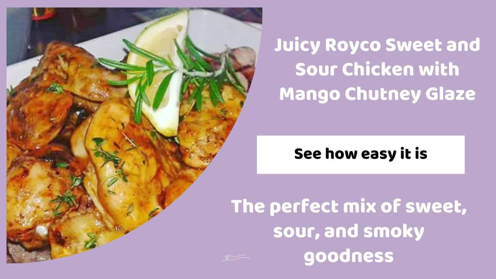 an image of a platter with Sweet and Tangy Royco BBQ Chicken pieces