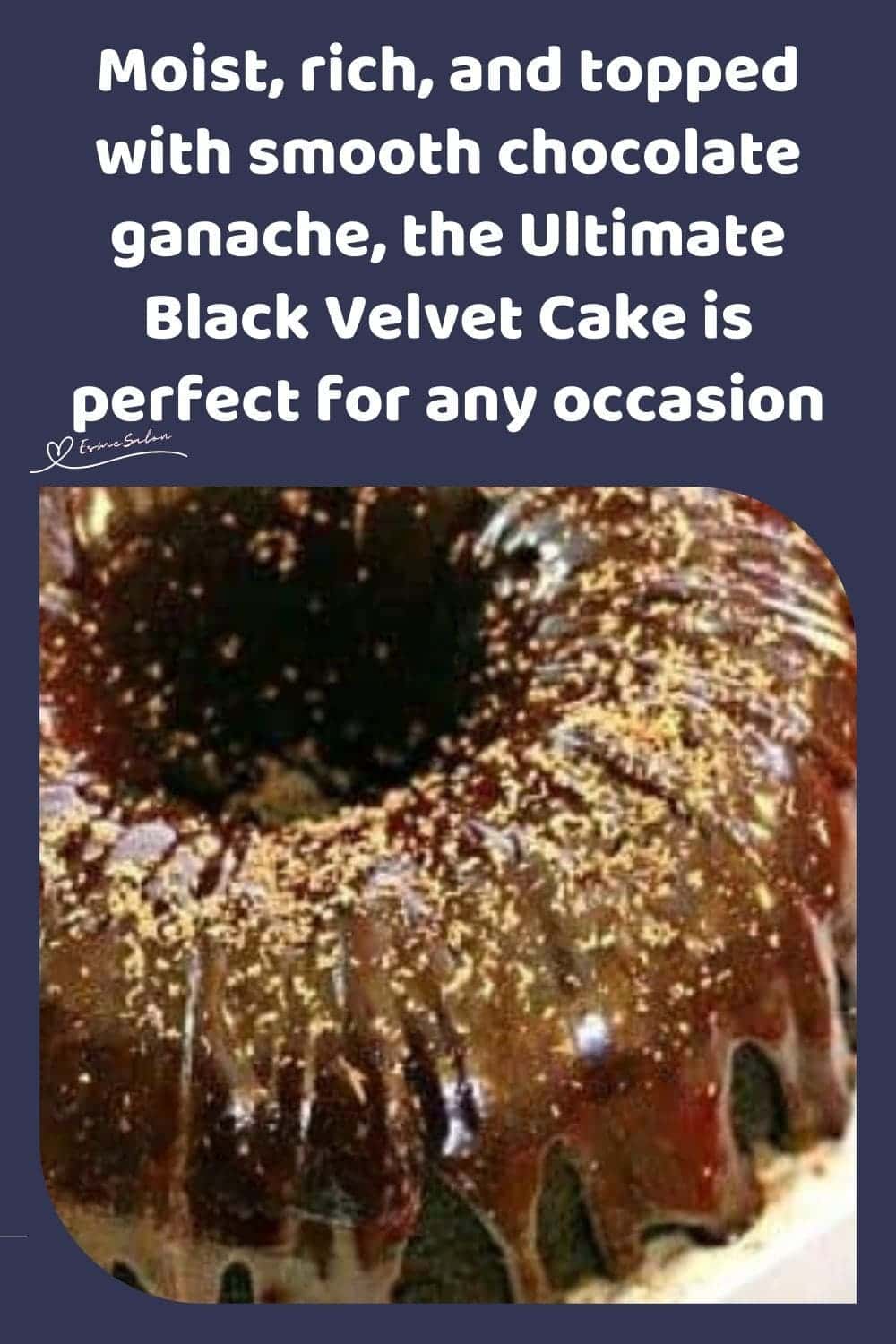 an image of a Bundt Black Velvet Cake with ganache