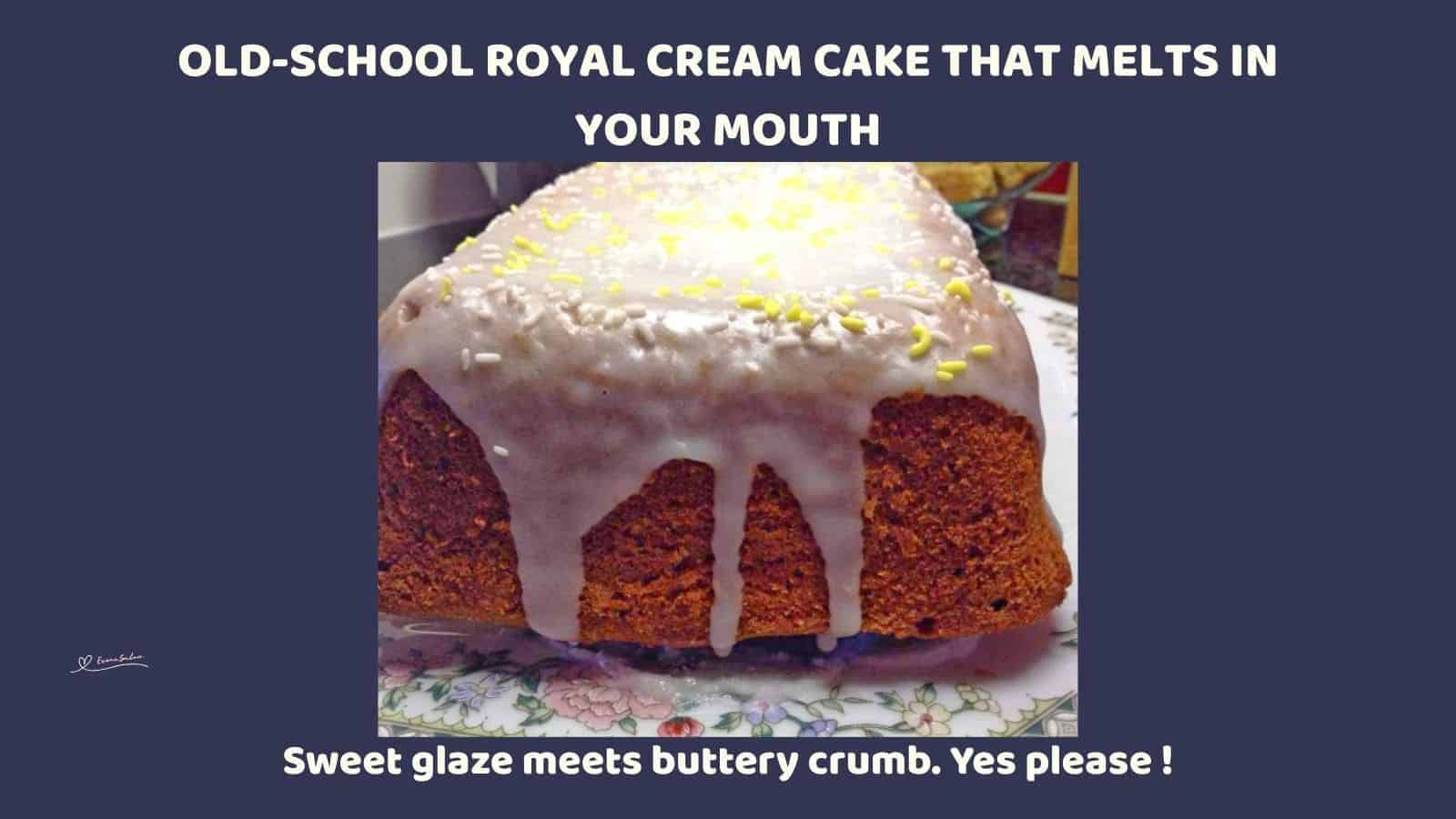 an image of a Royal Cream Cake with glazed topping