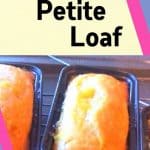 Small petite lemon loaves in baby bread tins with grated lemon on the top