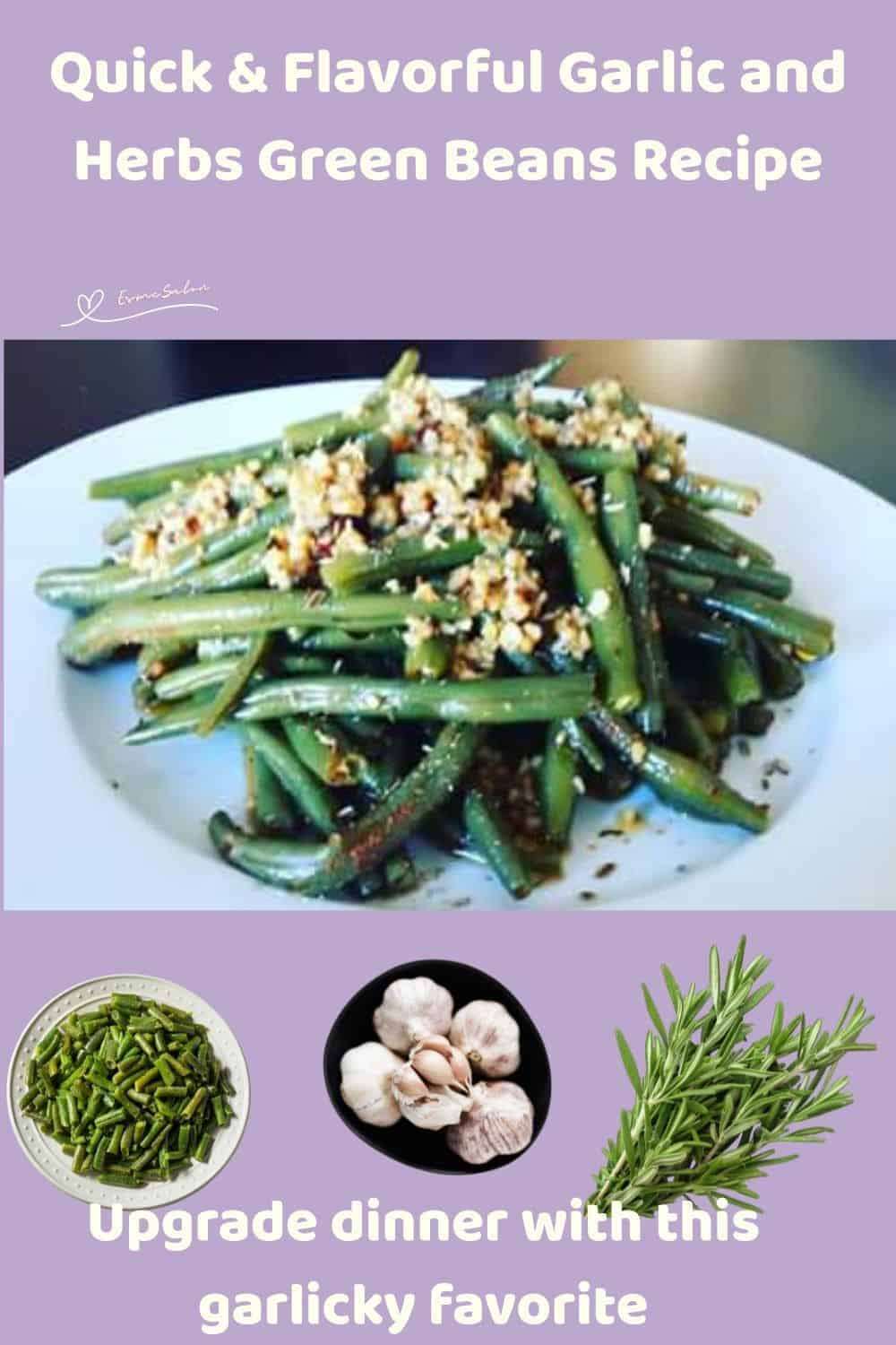 an image of a plate filled with Garlic and Herbs Green Beans