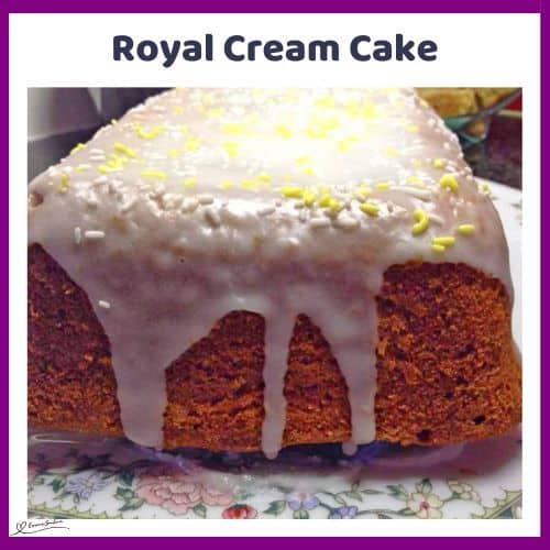 an image of a Royal Cream Cake with glazed topping