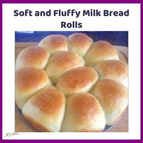 an image of Soft and Fluffy Milk Bread Rolls baked in a round pan