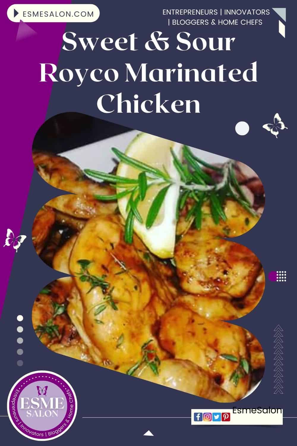 an image of Sweet and Sour Royco Marinated Chicken pieces perfect for BBQ