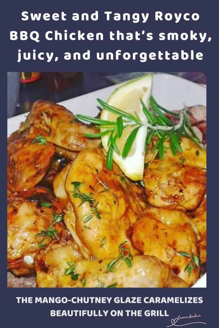 an image of a platter with Sweet and Tangy Royco BBQ Chicken pieces