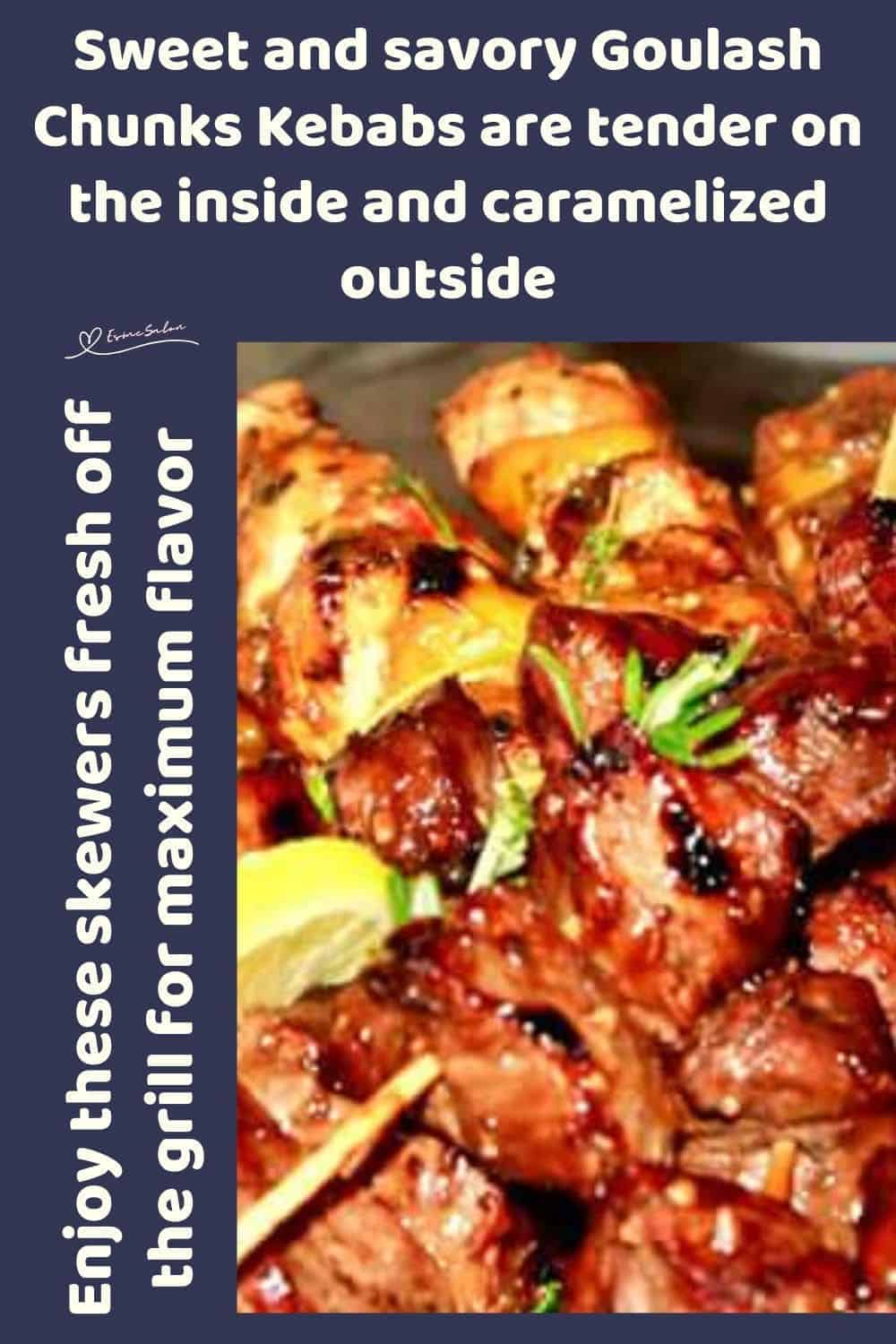 an image of juicy Goulash Chunks Kebabs on skewers