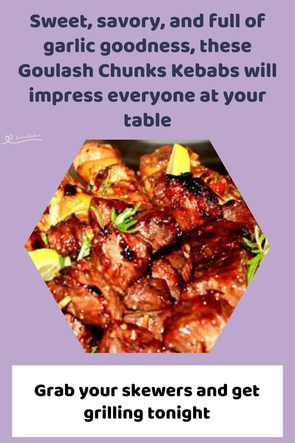 an image of juicy Goulash Chunks Kebabs on skewers