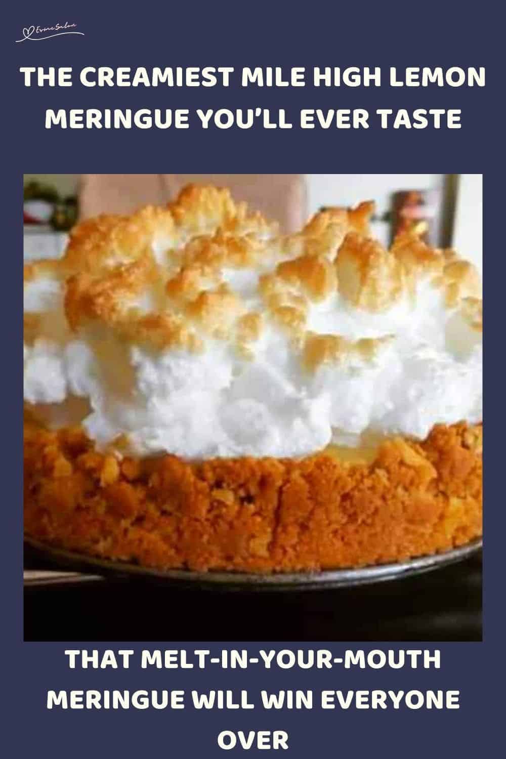 an image of a Mile High Lemon Meringue with tennis biscuit base