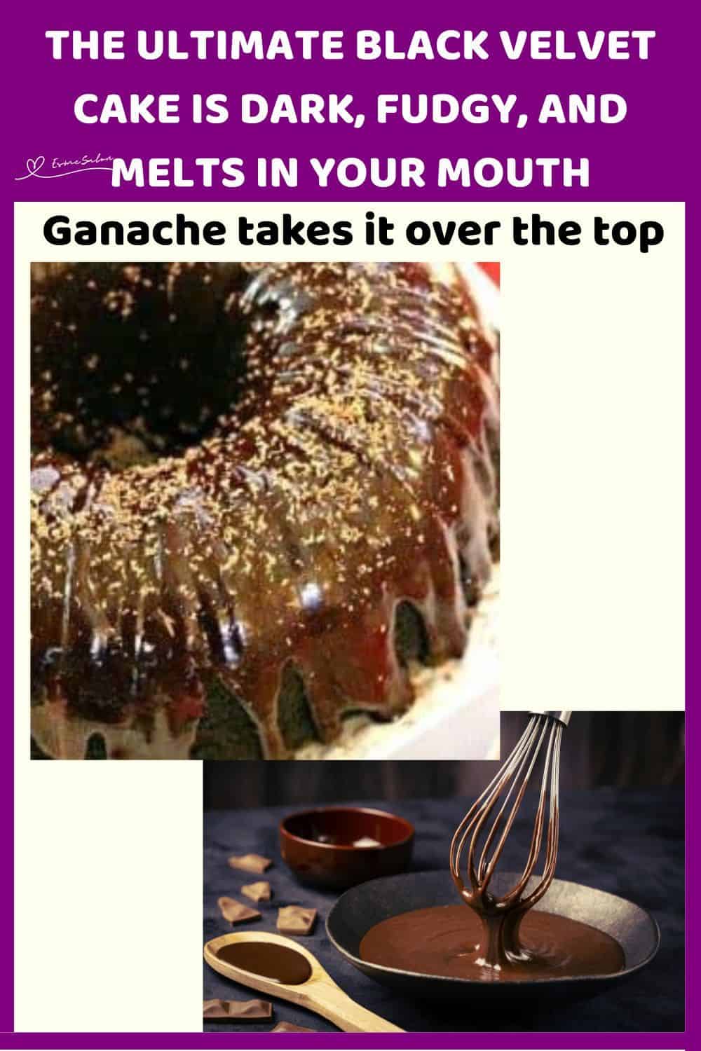 an image of a Bundt Black Velvet Cake with ganache
