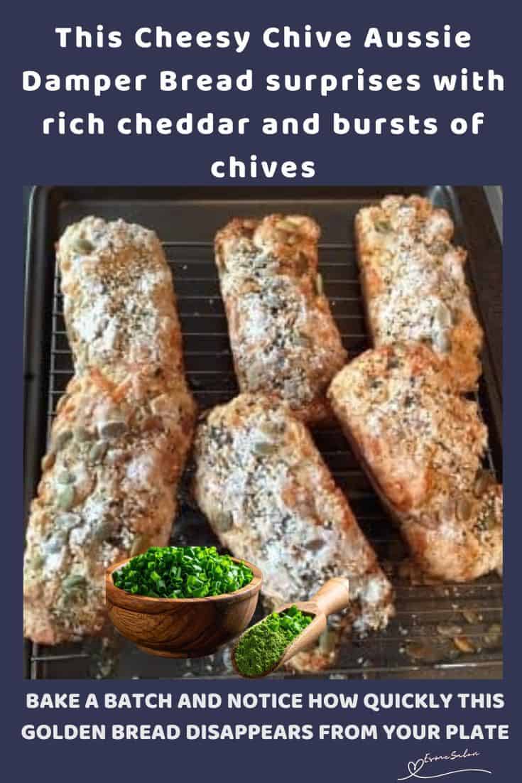 an image of Cheesy Chive Aussie Damper Bread on a cooling rack