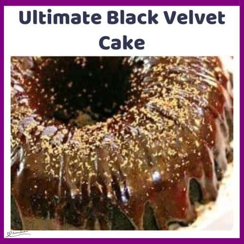 an image of a Bundt Black Velvet Cake with ganache