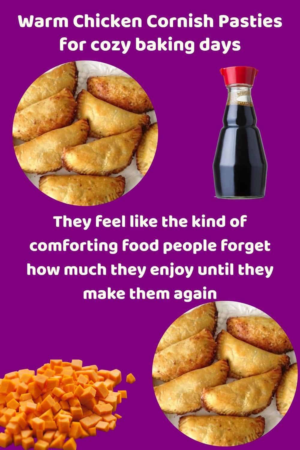 an image of half moon shaped Chicken Cornish Pasties on a white platter