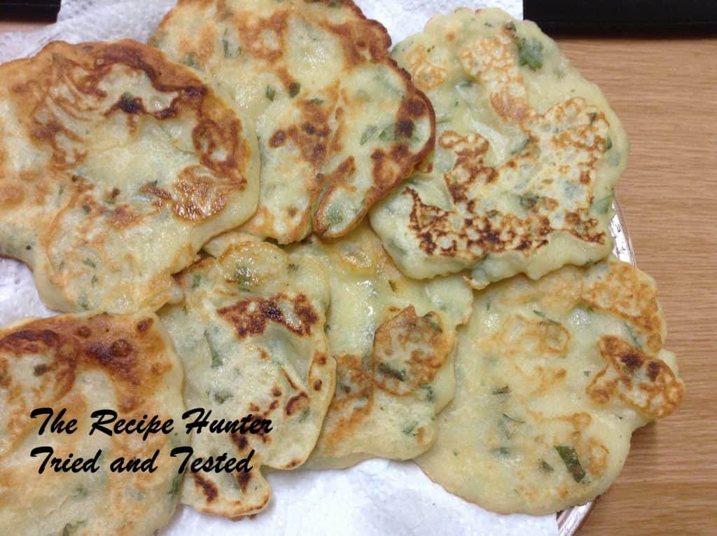 Indian Pancakes with added Coriander in the batter