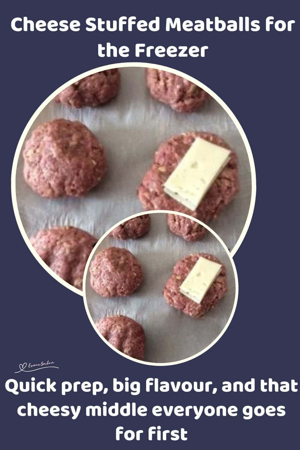 an image of Havarti Cheese Stuffed Meatballs with