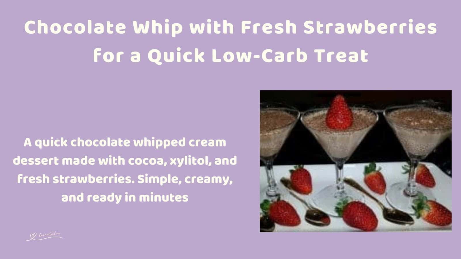 an image of small martini glasses filled with Chocolate Whip with Fresh Strawberries