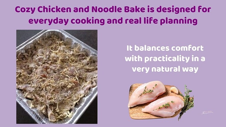 an image of Chicken and Noodle Bake in a Tinfoil tray