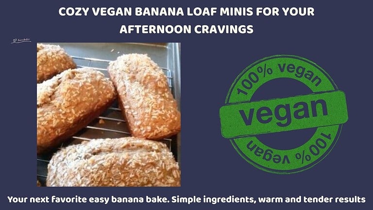 an image of Cozy Vegan Banana Loaf Minis with coconut topping