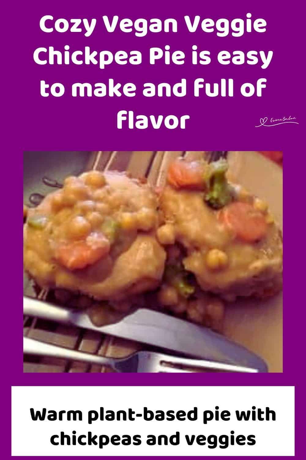 An image of Cozy Vegan Veggie Chickpea Pie with Vegan biscuits