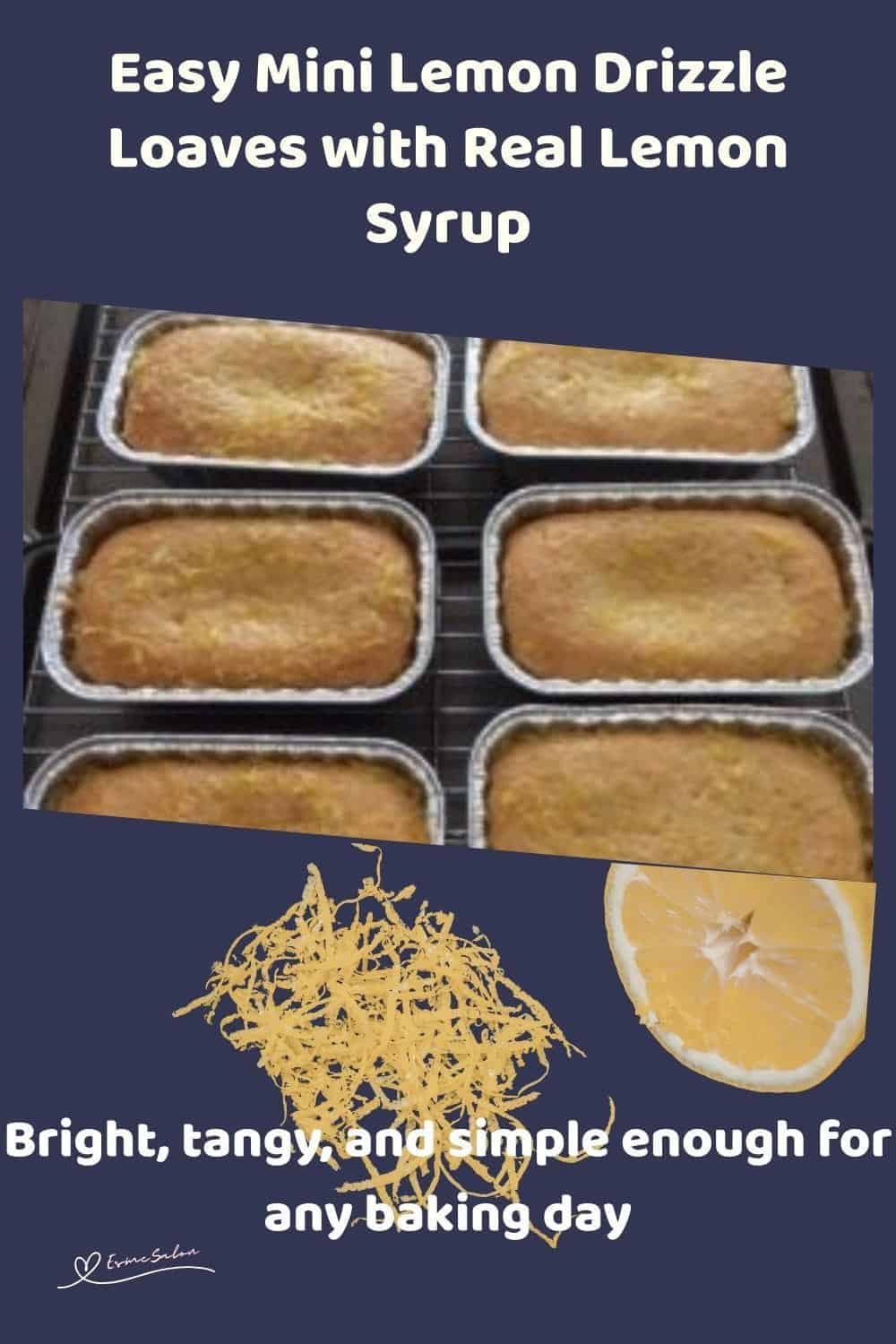 An image of 8 Mini Lemon Drizzle Loaves in foil holders