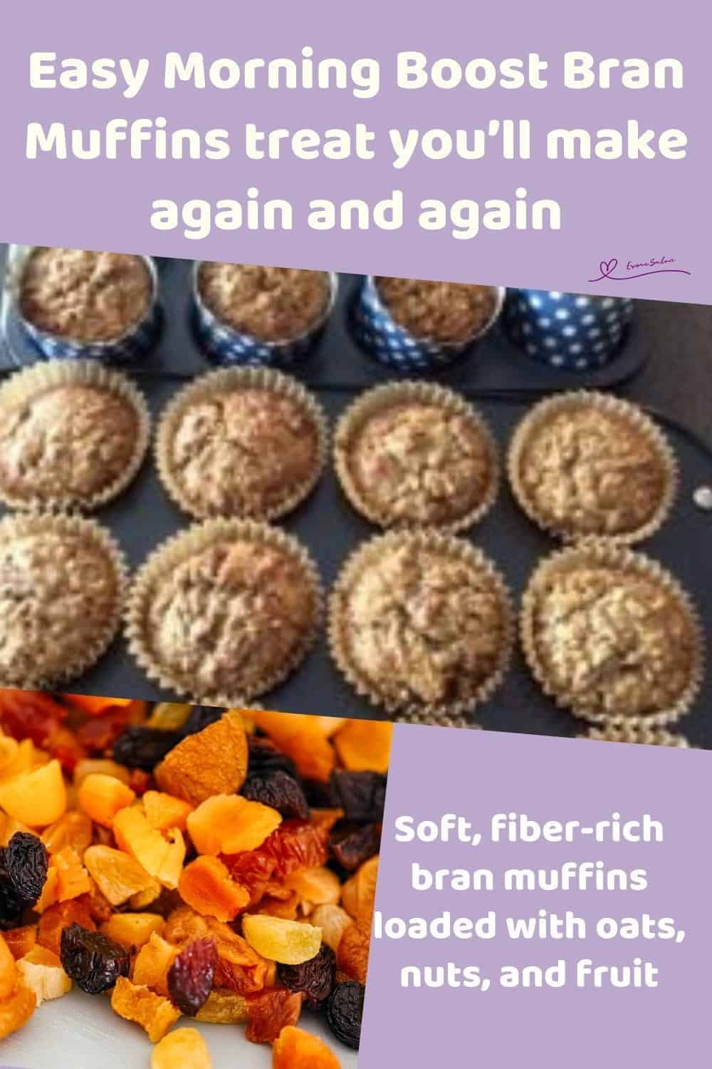 An image of Morning Boost Bran Muffins with fruit and nuts