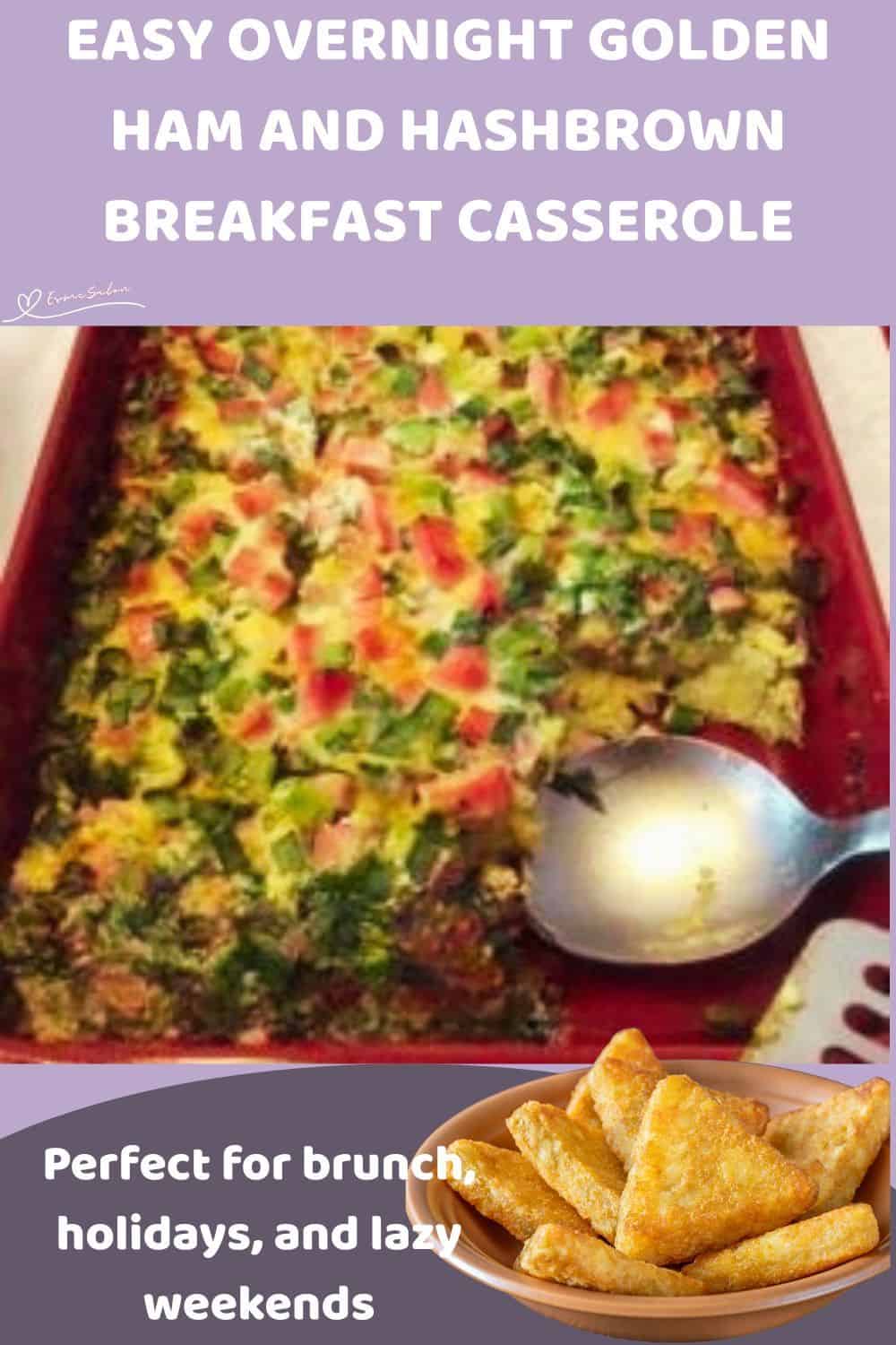 An image of a Golden Ham and Hashbrown Breakfast Casserole