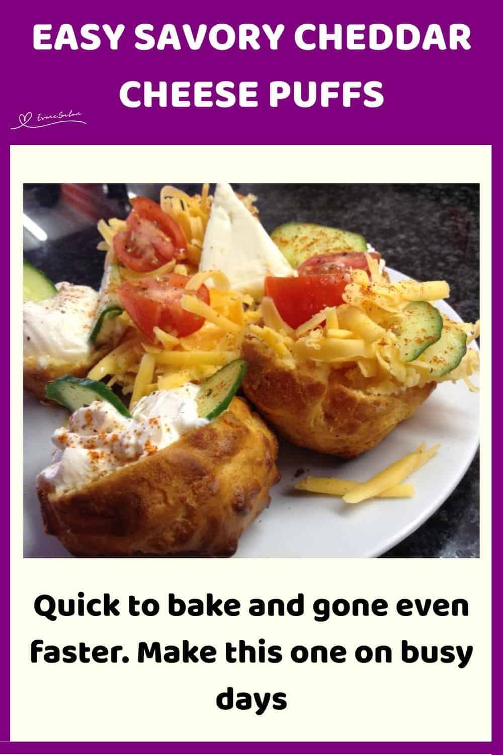 an image of Cheddar Cheese Puffs with smooth Jalapeño Cottage Cheese filling