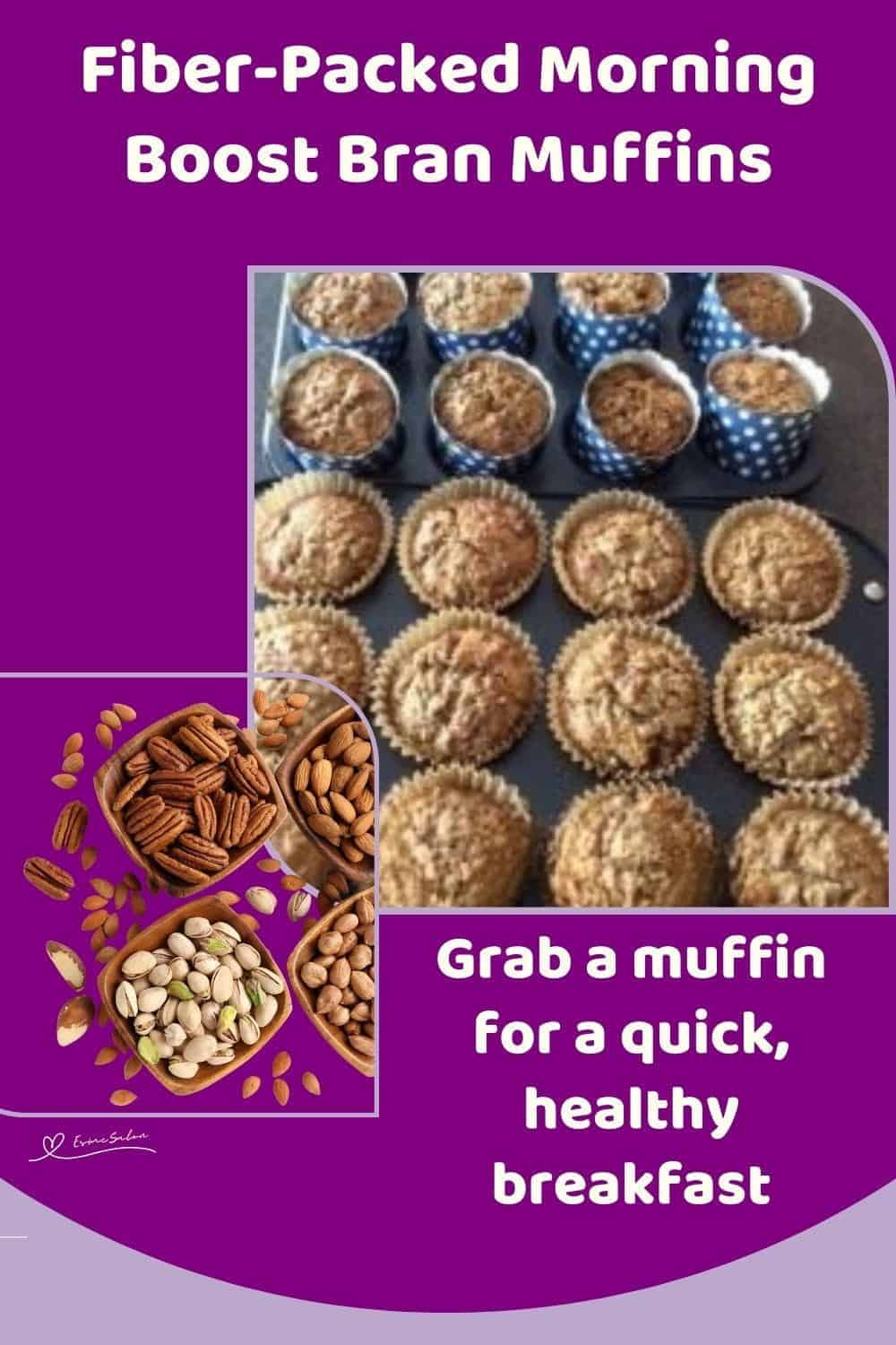 An image of Morning Boost Bran Muffins with fruit and nuts