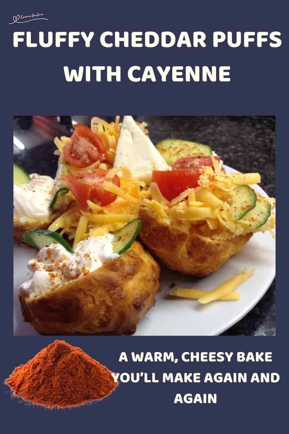 an image of Cheddar Cheese Puffs with smooth Jalapeño Cottage Cheese filling