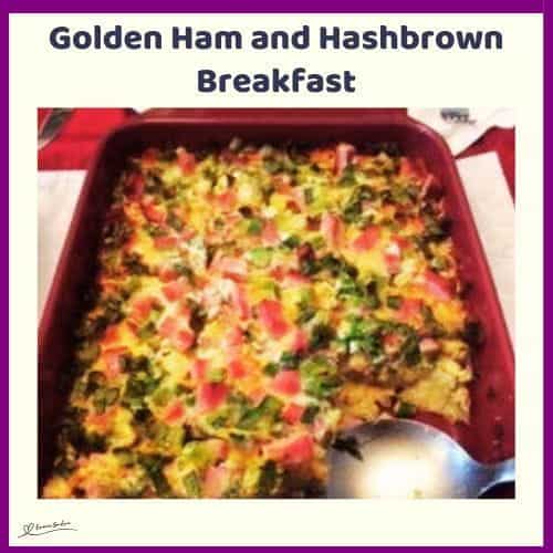 An image of a Golden Ham and Hashbrown Breakfast Casserole